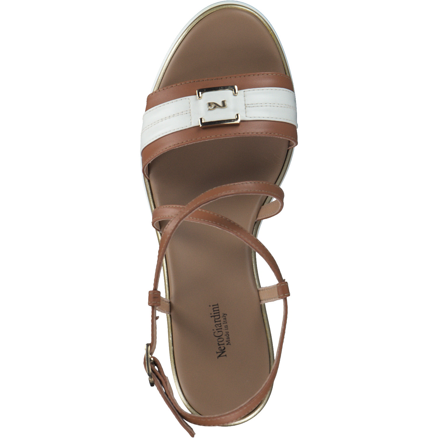 NeroGiardini E307701D, Plateau-Sandaletten, Damen, cognac/milk