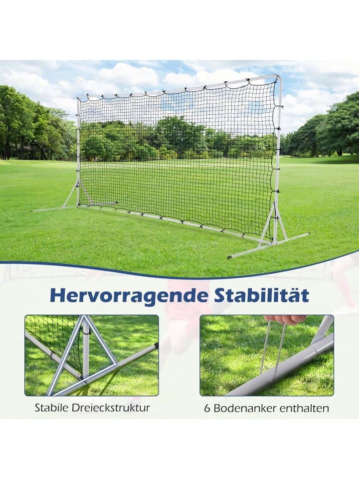 COSTWAY Fußballtor für Kinder 372,5x182,5cm in Weiß günstig kaufen onesize