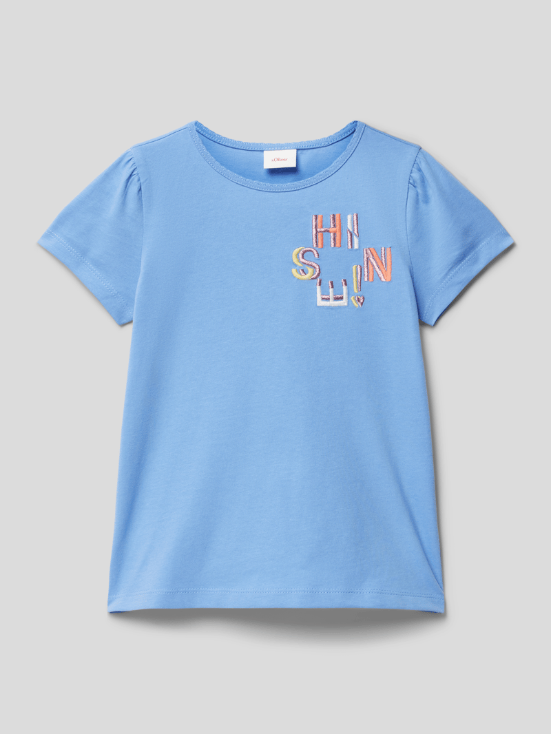 T-Shirt mit Raffungen in bleu