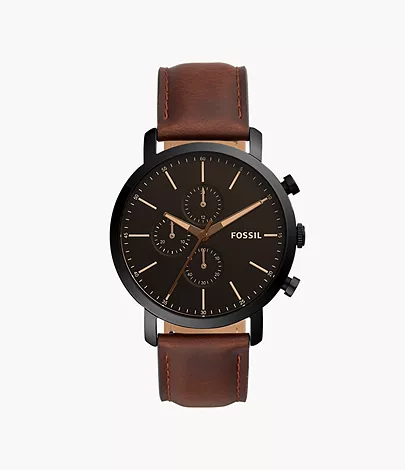 Fossil Outlet Herrenuhr Luther Chronograph Leder Braun