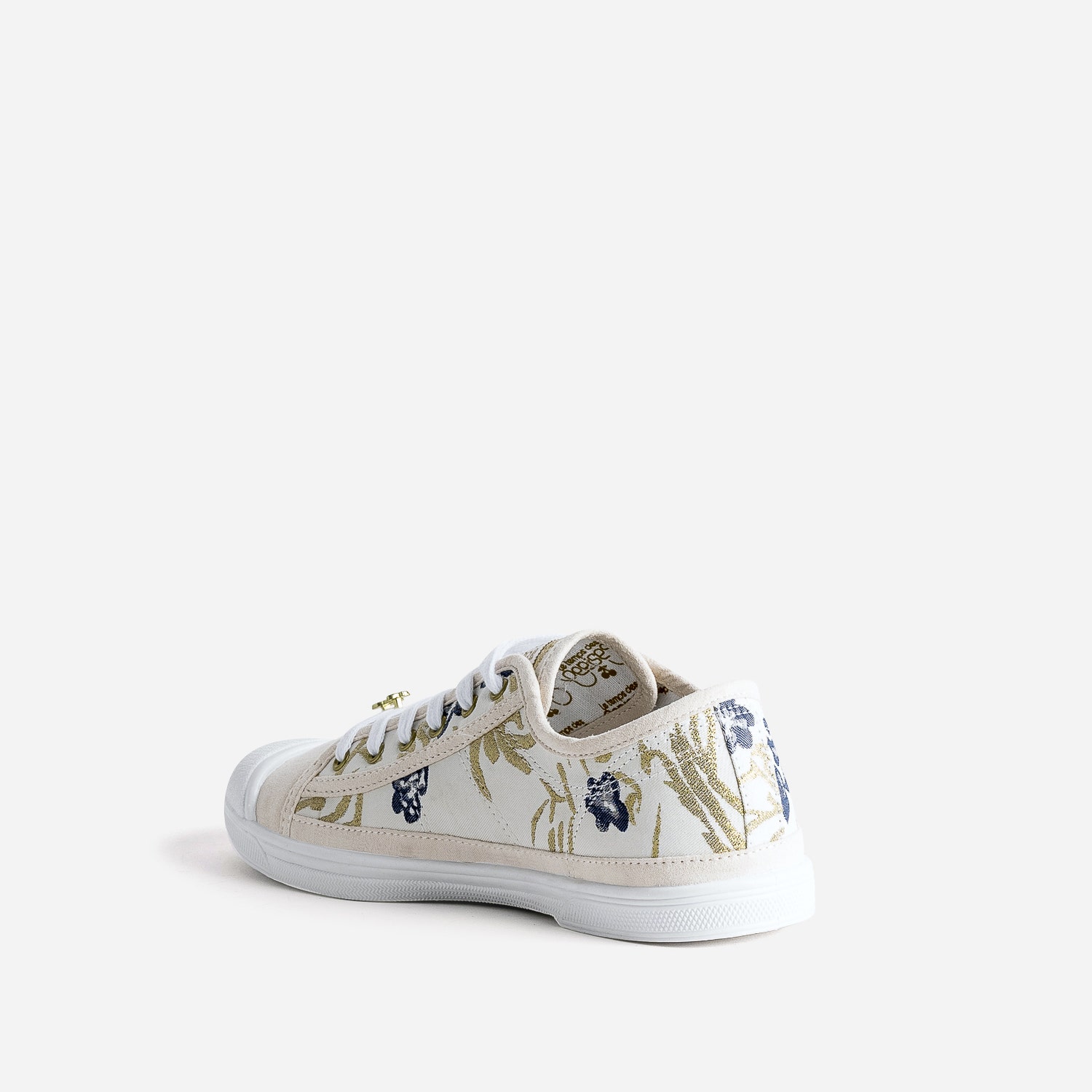 Tennis LE TEMPS DES CERISES beige broderies or