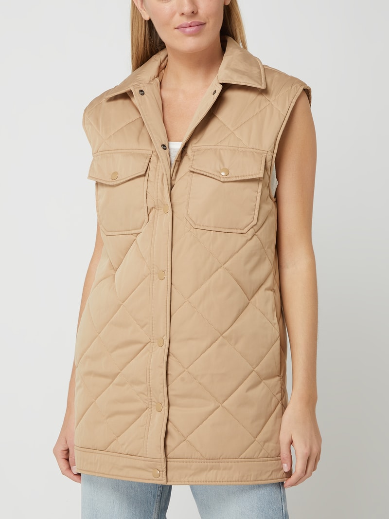 Steppweste mit Umlegekragen Modell 'Tinna' in camel
