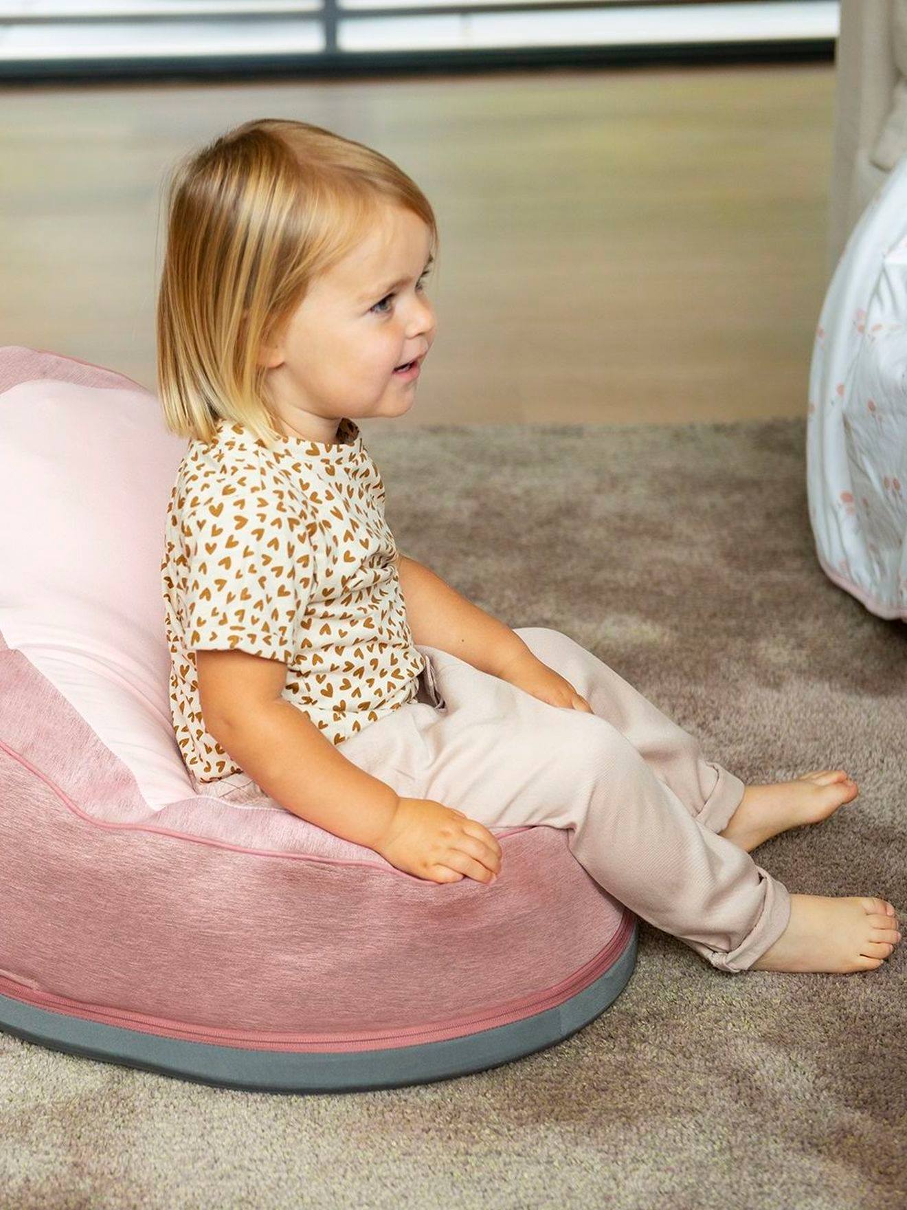Transat et pouf Doomoo Seat’n Swing BABYMOOV avec balancelle intégrée anthracite