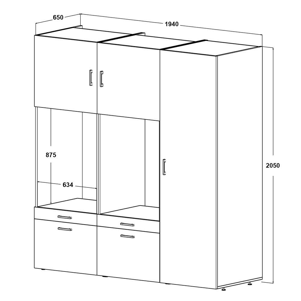 Roomart Waschmaschinenumbauschrank (Waschmaschinenschrank Trocknerschrank mit Schrankaufsätzen Waschturm)