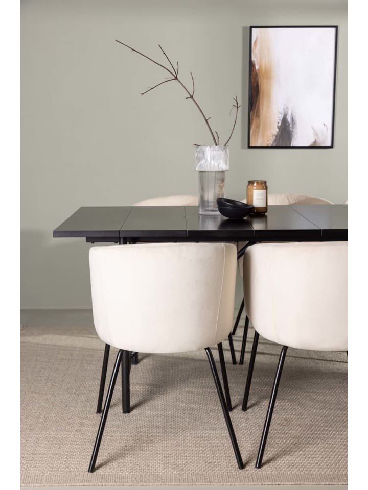 ebuy24 Essgruppe Astrid 9 (7-teilig) Schwarz 90 x 200 cm günstig kaufen onesize