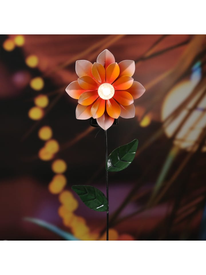MARELIDA LED Solar Gartenstecker Blume Garten Blumenstecker H: 49,5cm in orange günstig kaufen onesize