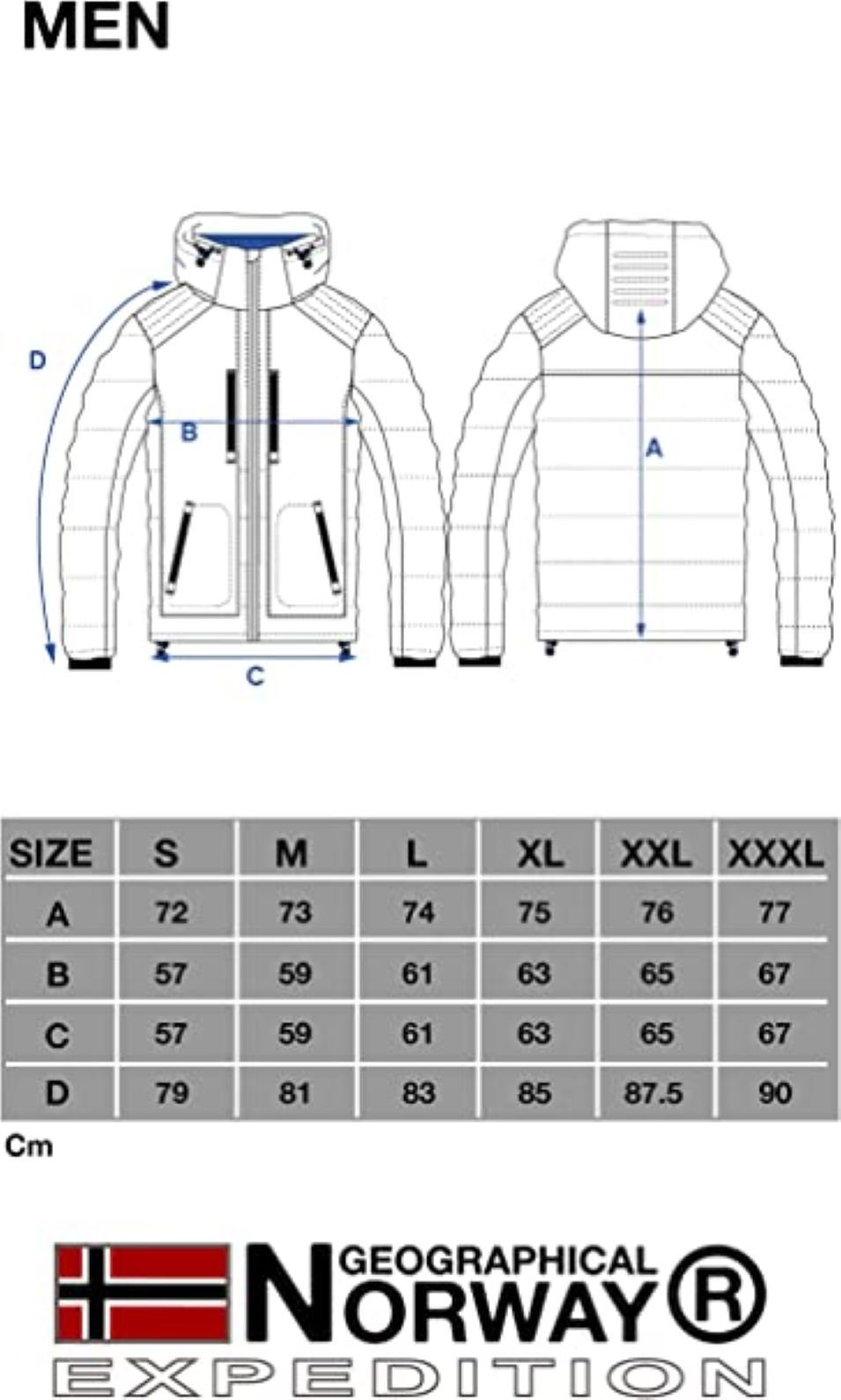 Geographical Norway Winterjacke Herren Winter Jacke Steppjacke Outdoor Jacke Brbeachwood (Winterjacke, 1-St., Steppjacke) Mit Kapuze, S Bis 7XL