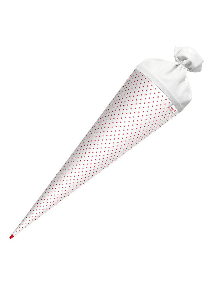 ROTH Bastel-Schultüte groß weiß rote Punkte 70 cm in Weiß günstig kaufen onesize