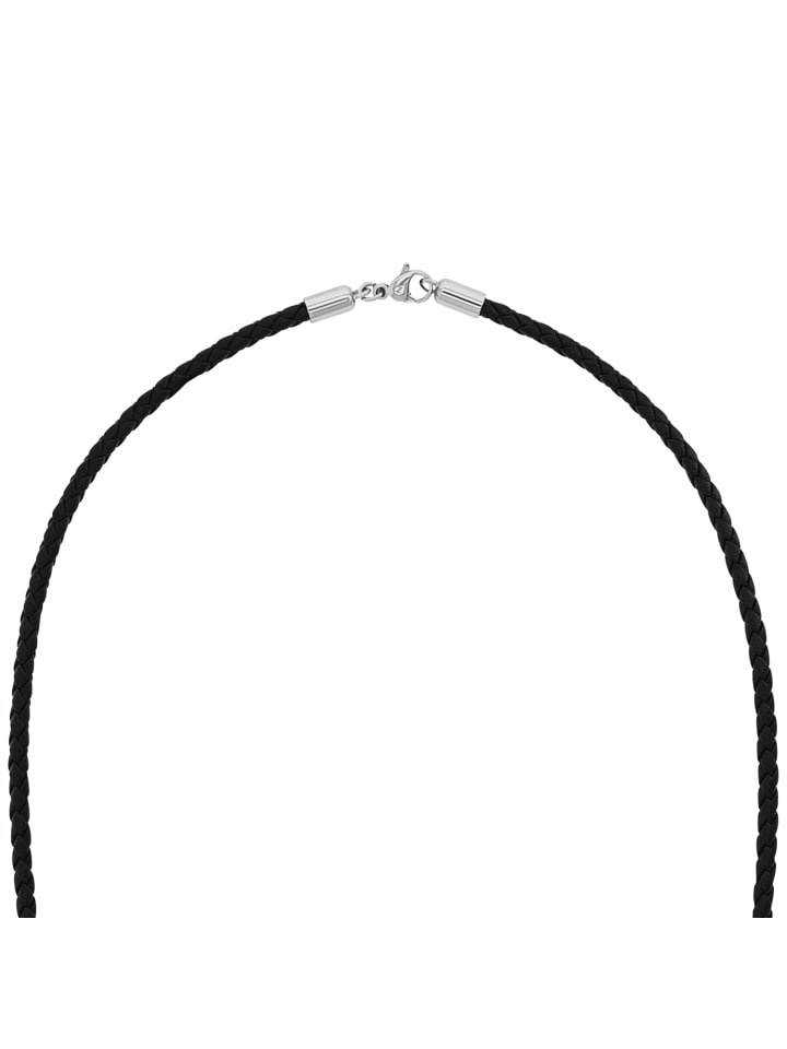Amor Halskette Edelstahl, Leder in Silber günstig kaufen 50 cm