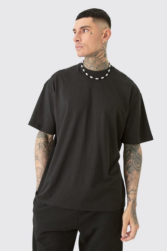 Tall Racer T-Shirt in Schwarz