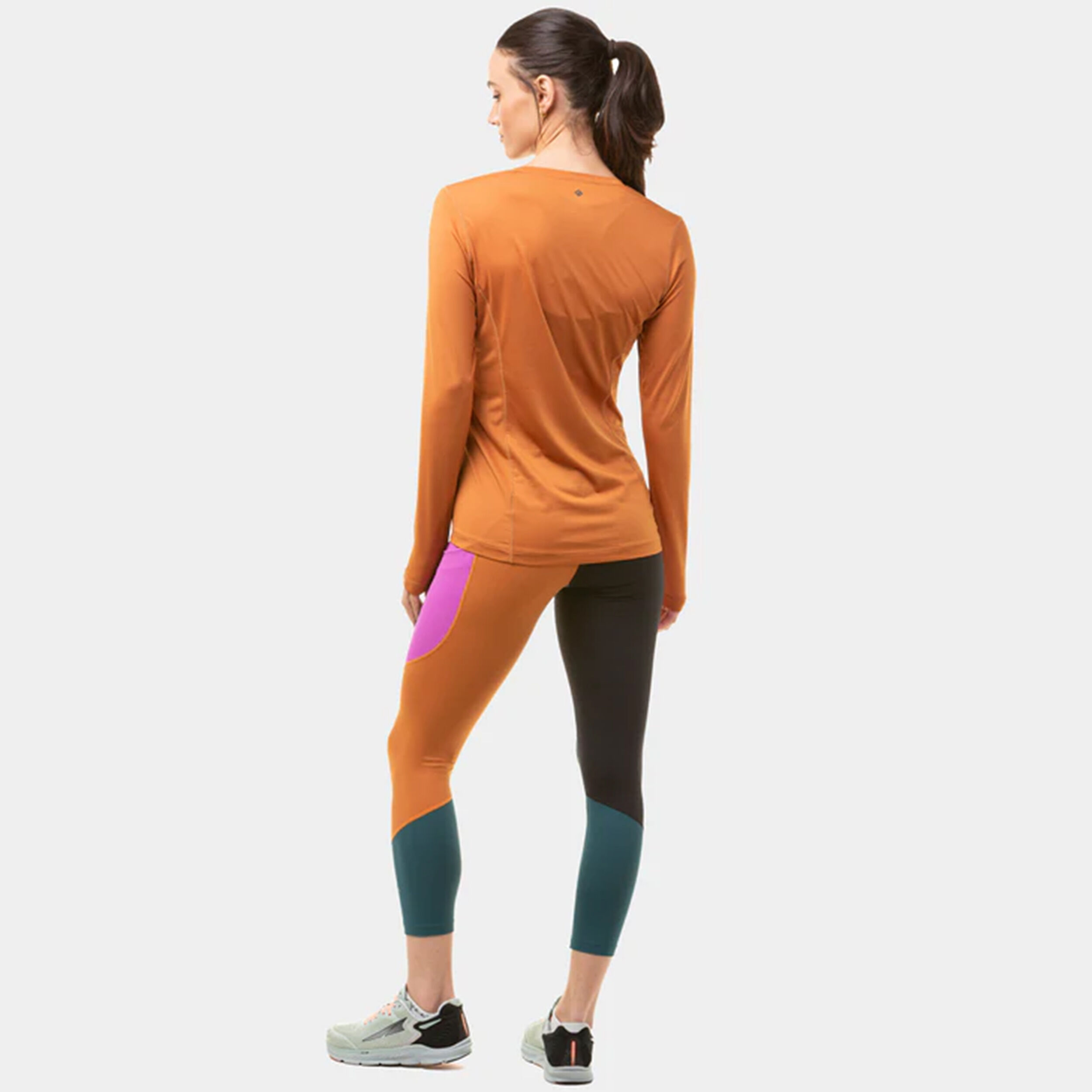 Tech Crop Lauftight Damen - Petrol, Mehrfarbig