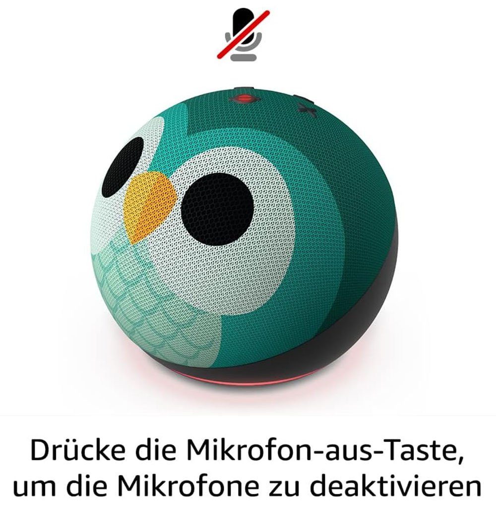 Amazon Echo Dot Kids (5. Gen., 2022) / Alexa / Eulen Design Bluetooth-Lautsprecher