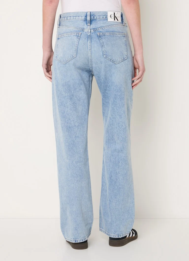 Blugi evazați cu talie înaltă Calvin Klein, decolorare medie
