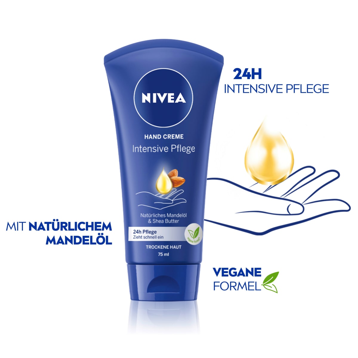 Handcreme intensive Pflege natürliches Mandelöl und Sheabutter, 75 ml