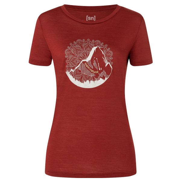 super.natural - Women's Mountain Mandala Tree Tee - Merinoshirt
