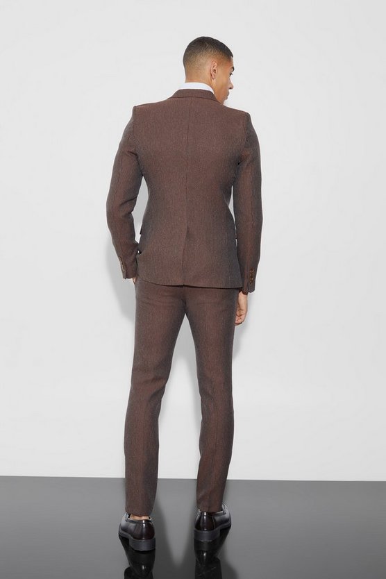 Strukturierte Skinny Hose mit Bundfalten