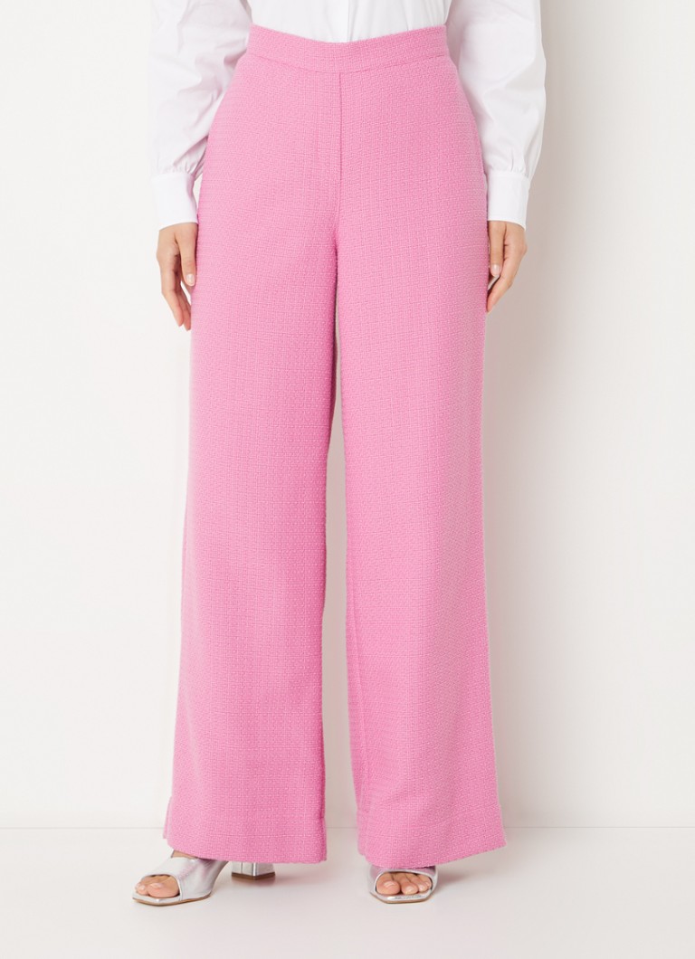 Pantaloni Rasa cu talie înaltă și croială largă de la Studio Anneloes, cu efect de tweed.