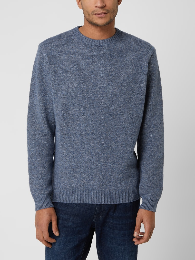 Pullover mit Woll-Anteil in marineblau