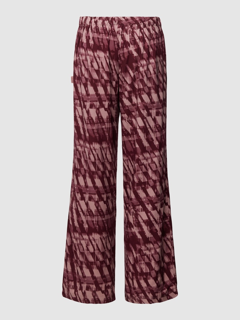 Pyjama-Hose aus Viskose mit Allover-Muster Modell 'WOVEN' in bordeaux rot