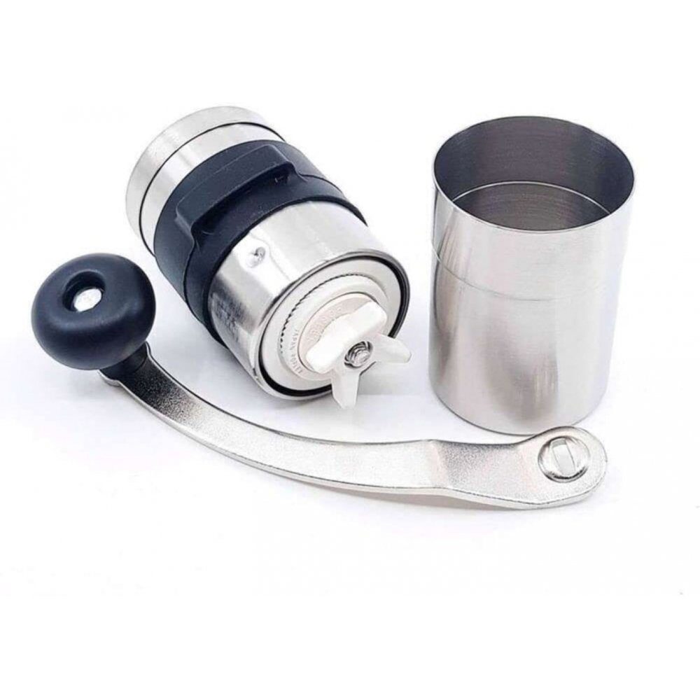 PORLEX Kaffeemühle Mini 2 - Handkaffeemühle - aus Edelstahl mit Keramikmahlwerk - grau, Keramikmahlwerk