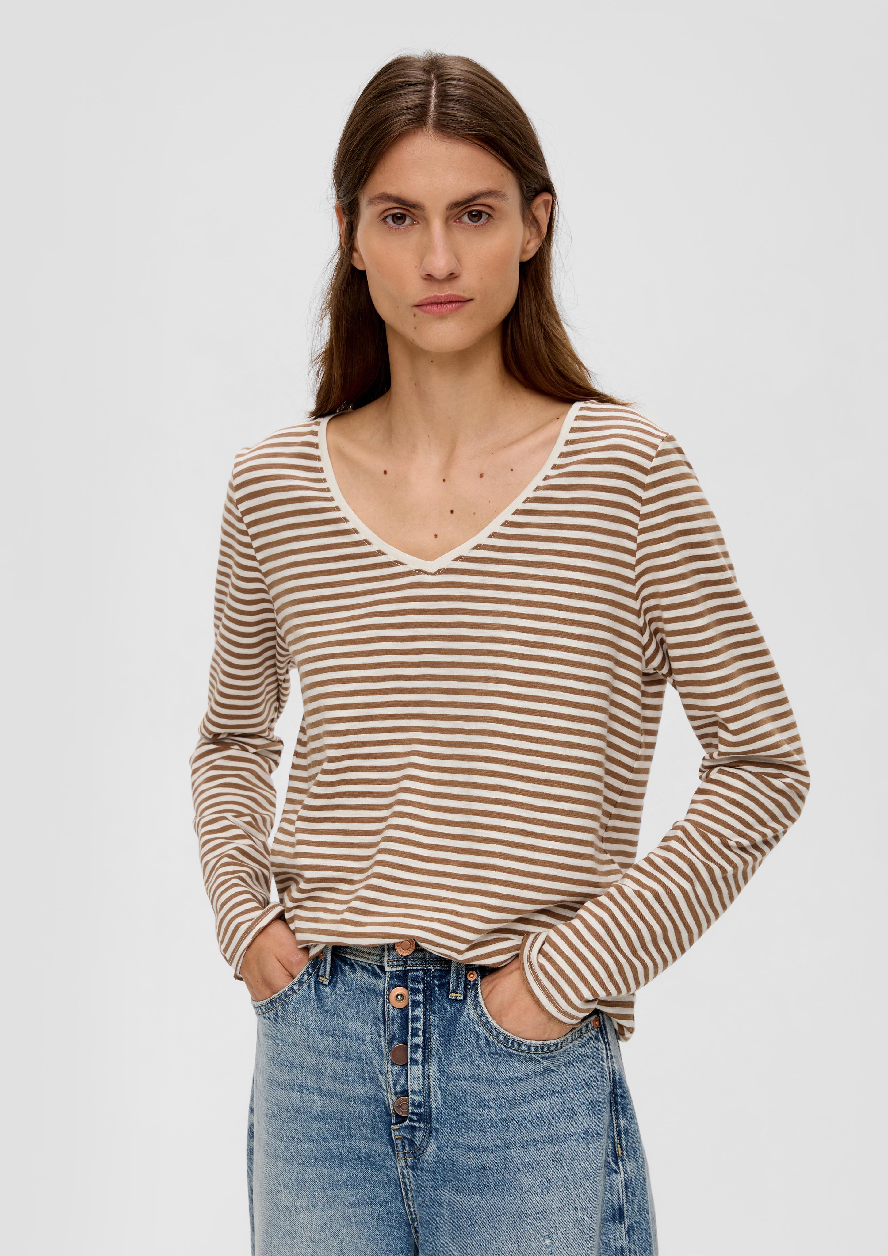 Gestreiftes Longsleeve mit Rollsaum  2135958-84H2