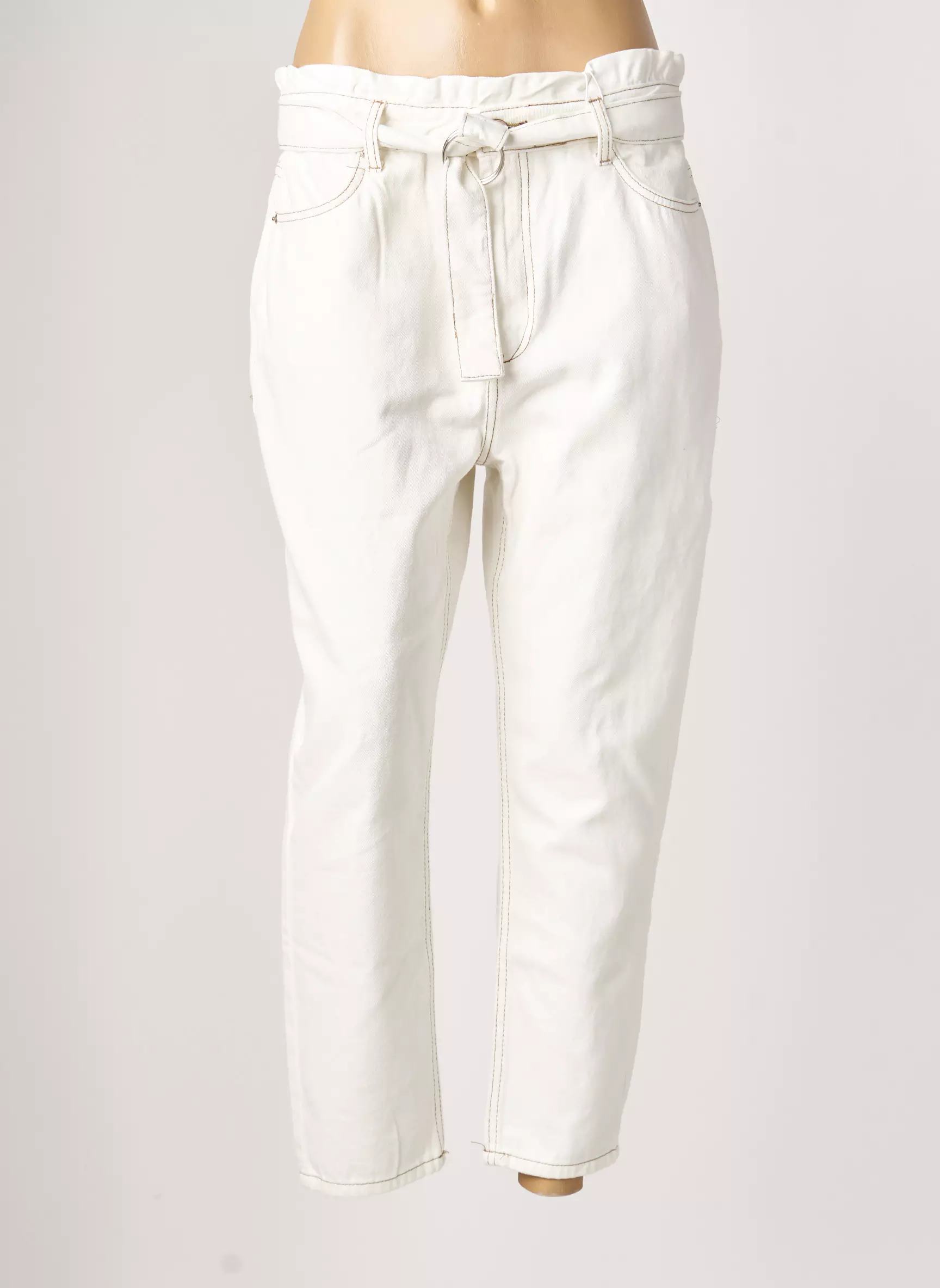 Tiffosi Jeans Coupe Droite Femme couleur blanc
