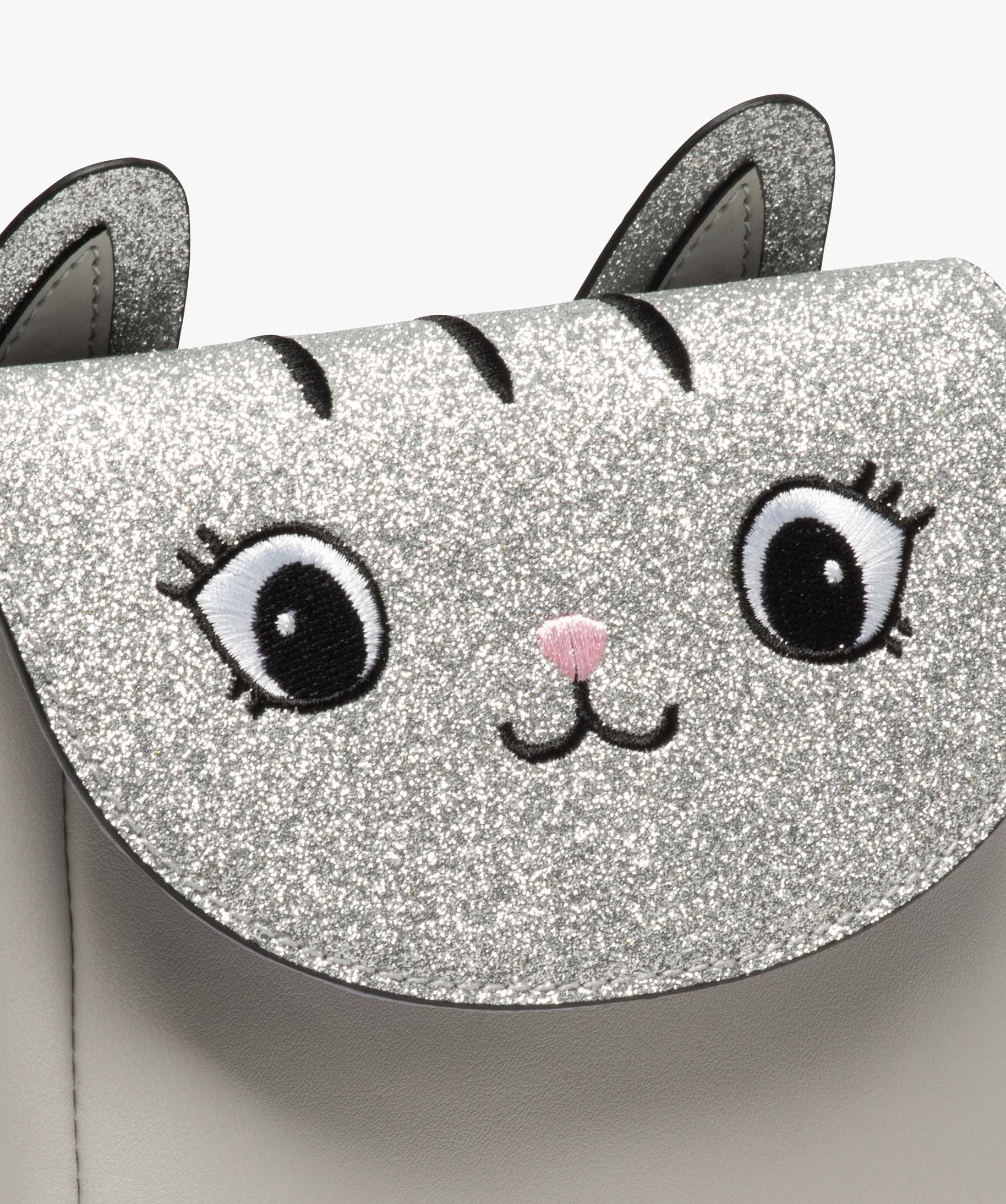 Sac fille avec rabat à paillettes avec motif chat gris | GEMO