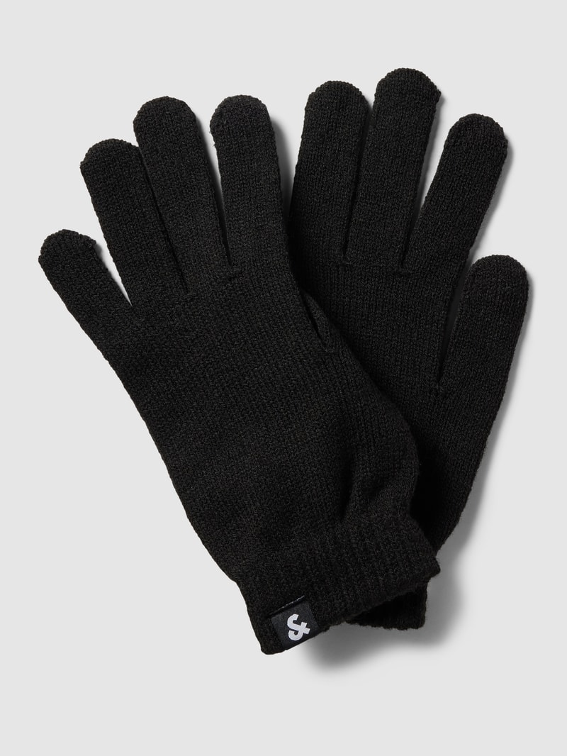 Handschuhe mit Label-Detail Modell 'BARRY' in schwarz