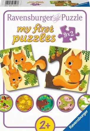 Kinderpuzzle ab 2 Jahren - Tiere und ihre Kinder - 2 Teile
