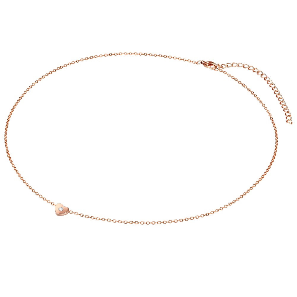 Rafaela Donata Collier en argent Coeur Argent sterling Oxyde de zirconium (CZ) en Or rose collier