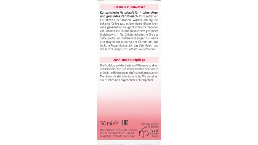 WELEDA ZAHNPFLEGE Ratanhia-Mundwasser 50 ml