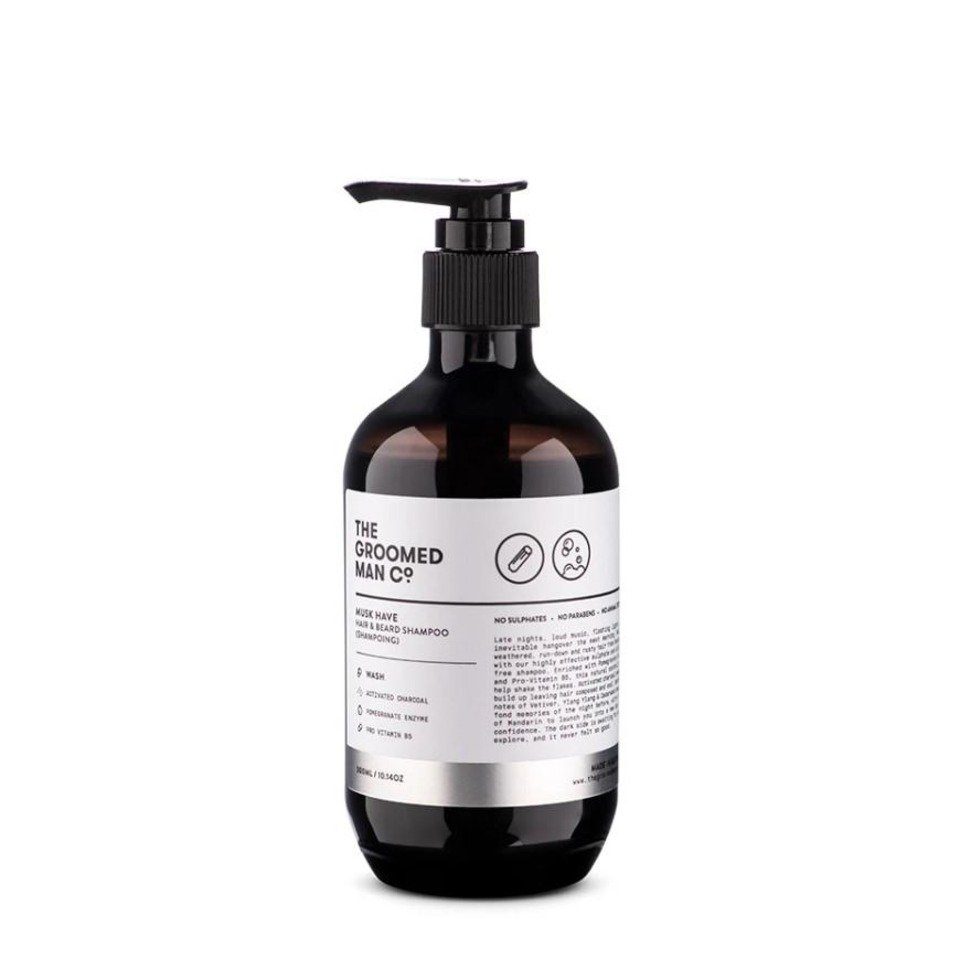 Groomed Man Bartshampoo Haar & Bart Shampoo Musk Have 300 ml, 1-tlg., sulfat- und silikonfrei, mit Aktivkohle
