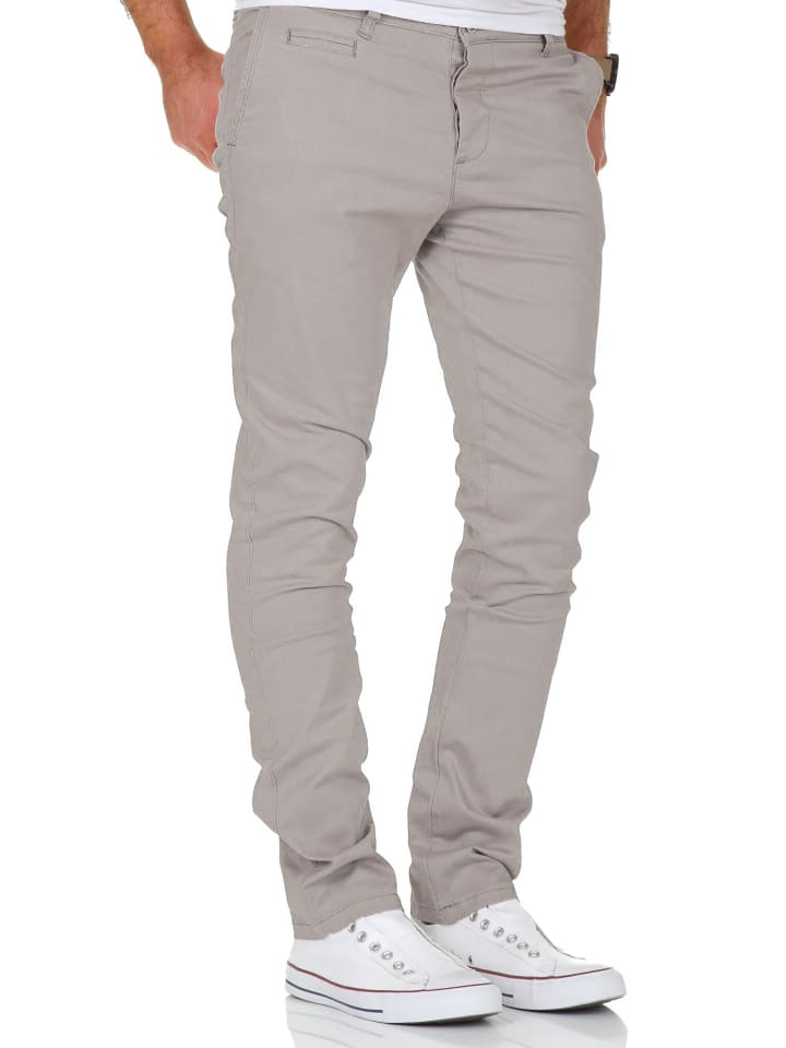 Amaci&Sons Slim Fit Chino mit Stretch ATLANTA in Hellgrau günstig kaufen