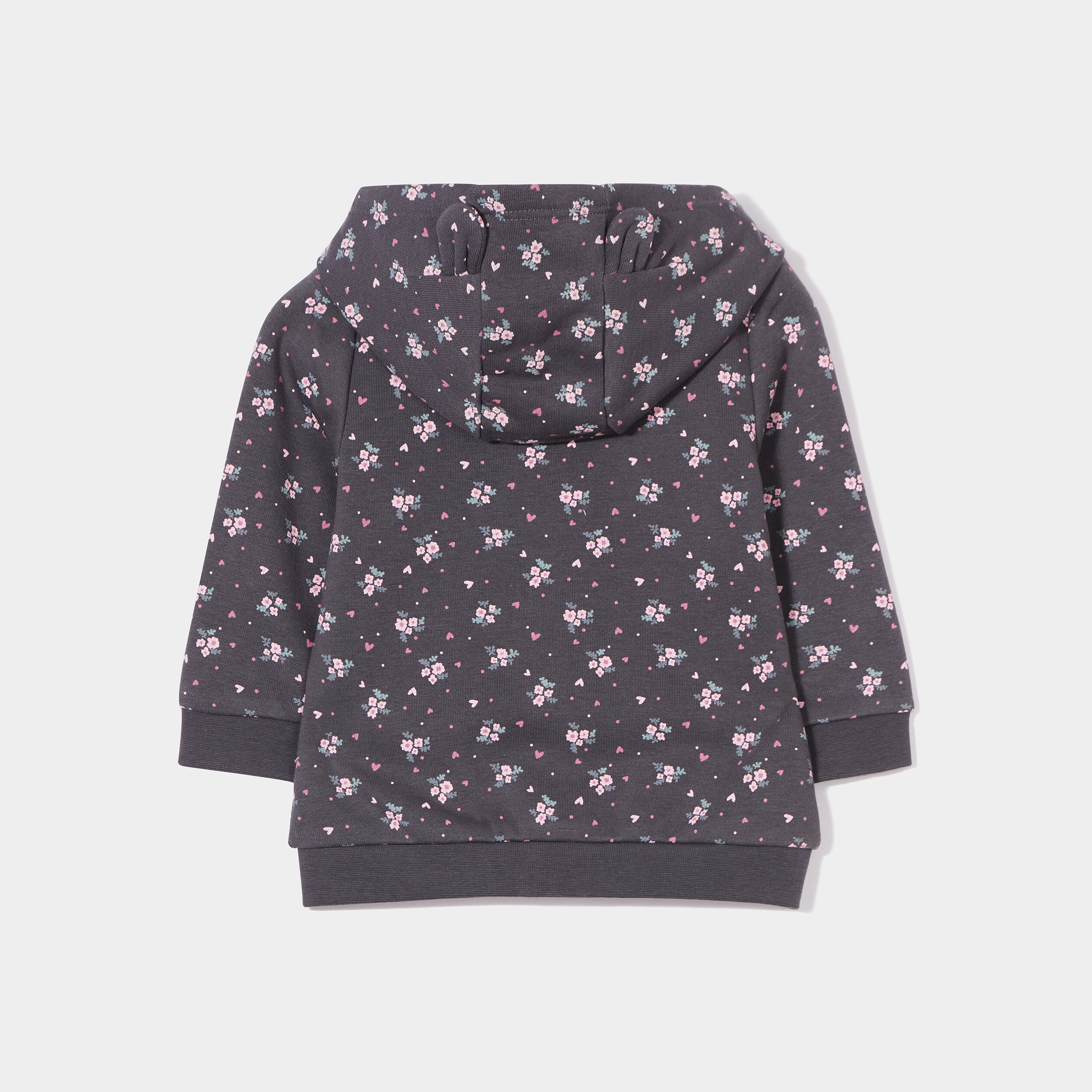 Sweat à capuche zippé Kimbaloo gris foncé bébé fille | La Halle