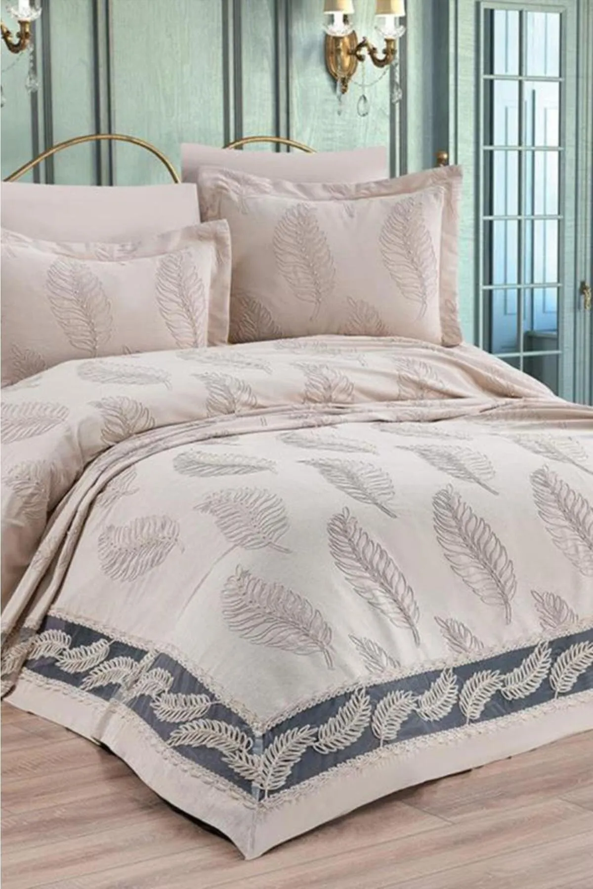 Çeyiz Diyarı  Çeyizdiyarı Barbara 6-teiliges Chenille-Pique-Set Cappuccino