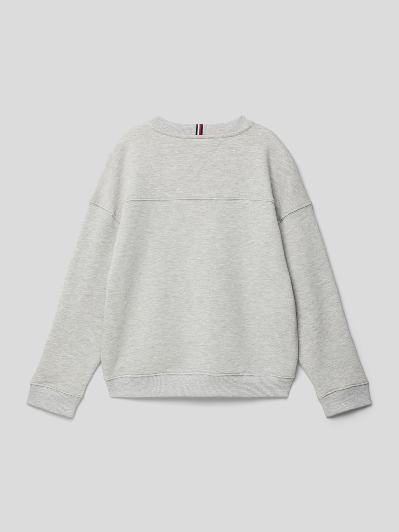 Sweatshirt mit Label-Details Modell 'VARSITY' in mittelgrau meliert