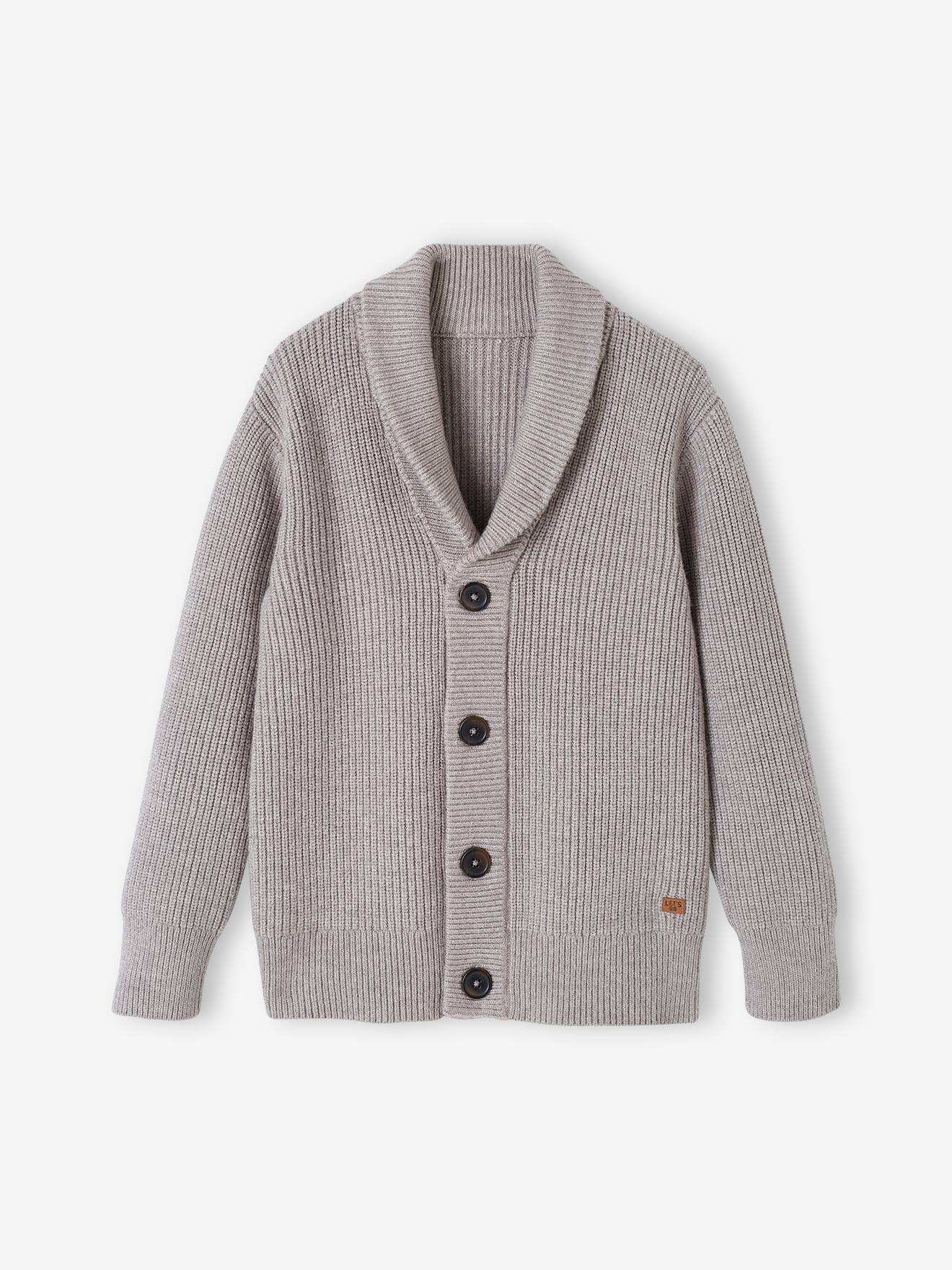 Gilet garçon en maille perlée marine