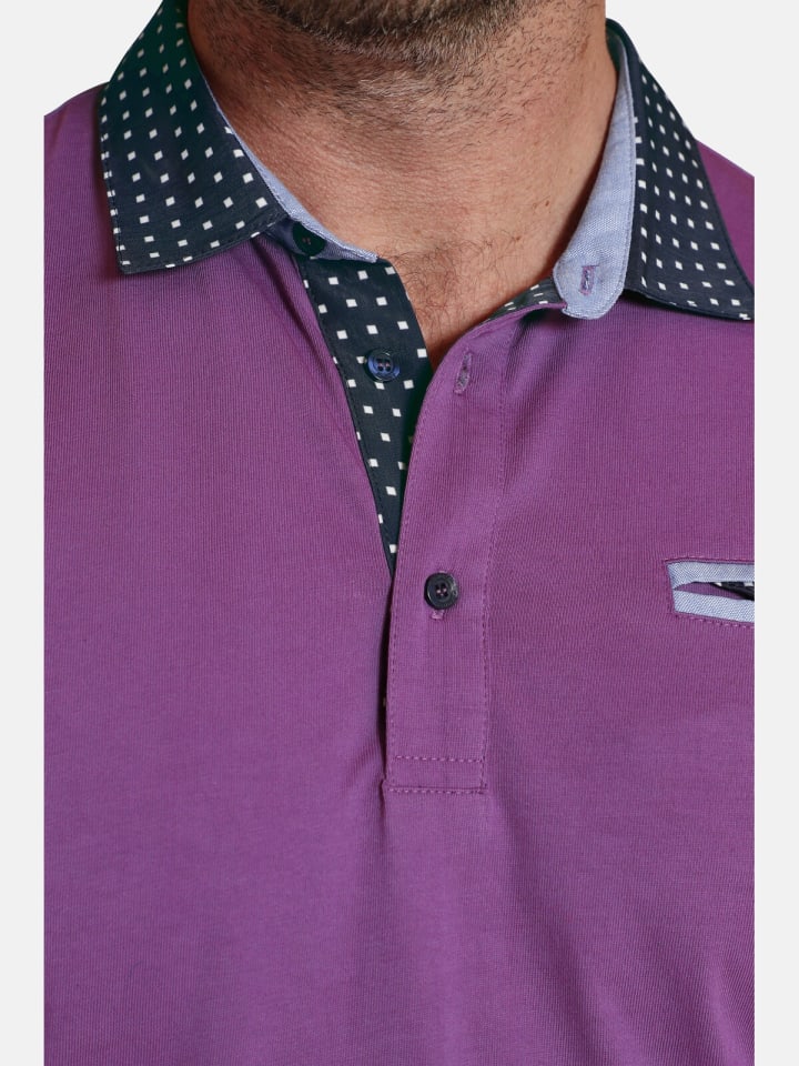 Charles Colby Langarm-Poloshirt EARL WYETT in pink günstig kaufen XXL