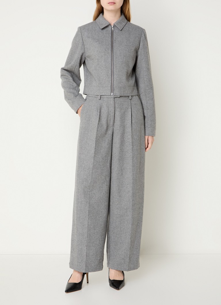 Modström Lissie jacket in wool blend with herringbone pattern