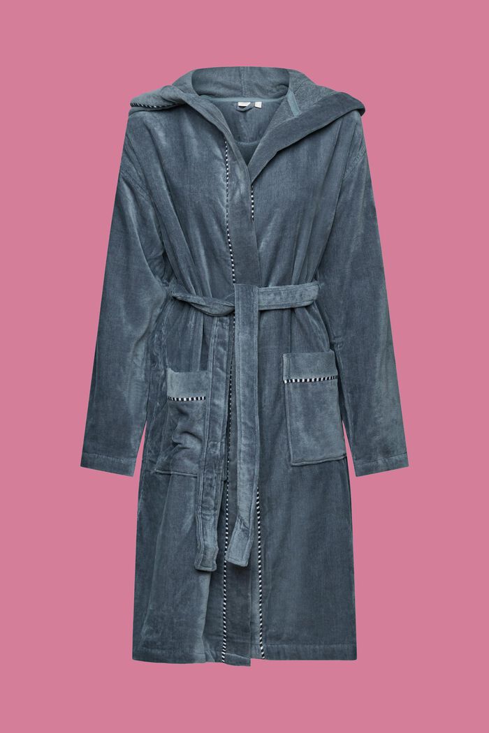 Velours-Bademantel, 100% Baumwolle