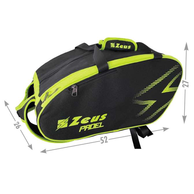 Zeus Padel Bag Padelschläger Tasche schwarz neongelb