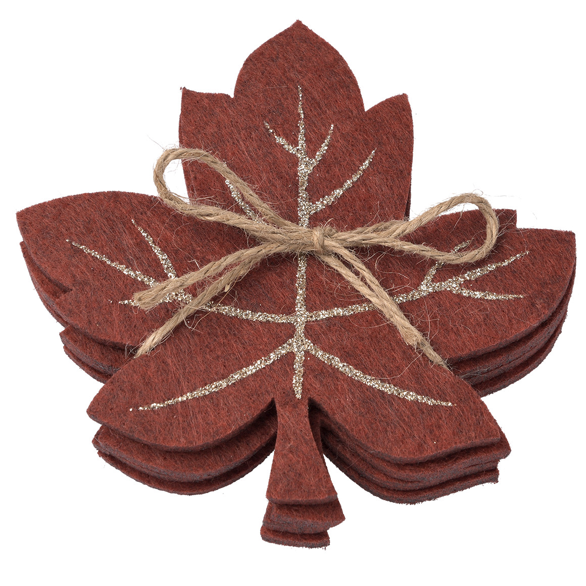 4 Filzuntersetzer in Blatt-Form