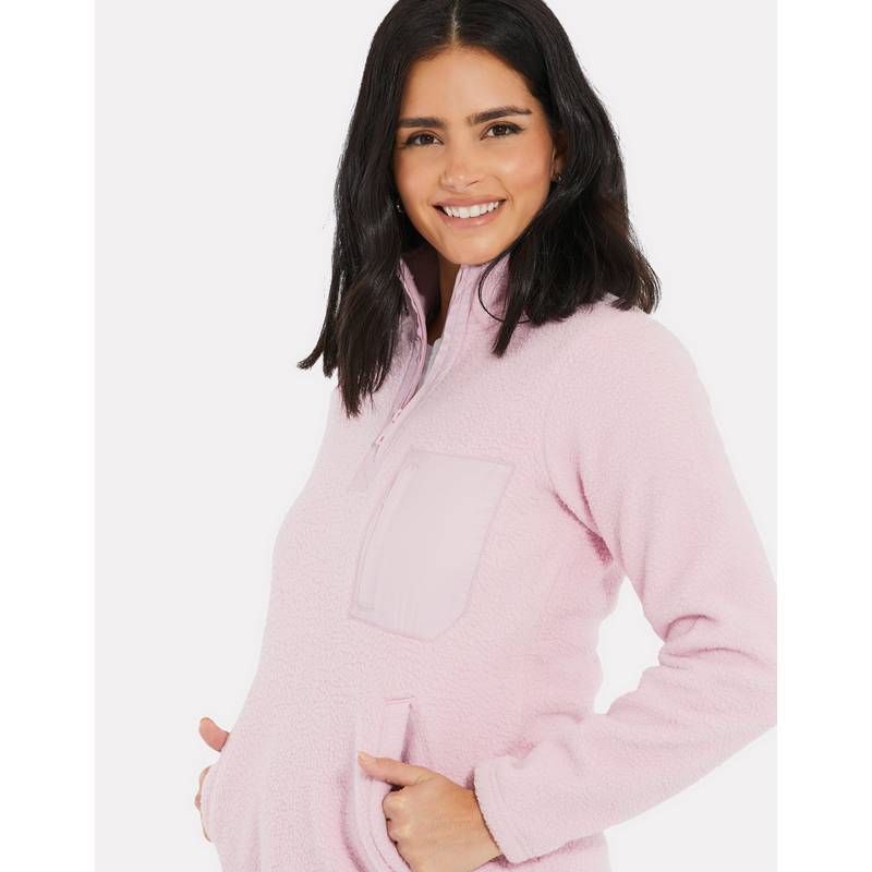 Threadbare THB Pharell 1/4 Zip Fleece Fleecepullover Damen