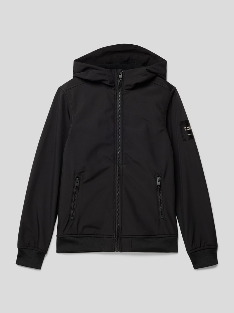 Jacke mit Kapuze Modell 'BASIC' in schwarz