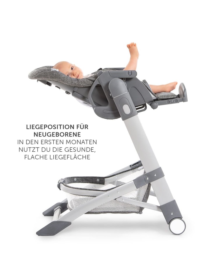 Hauck Hochstuhl & Babyliege ab Geburt - Grow Up Newborn Set in schwarz,grau günstig kaufen onesize