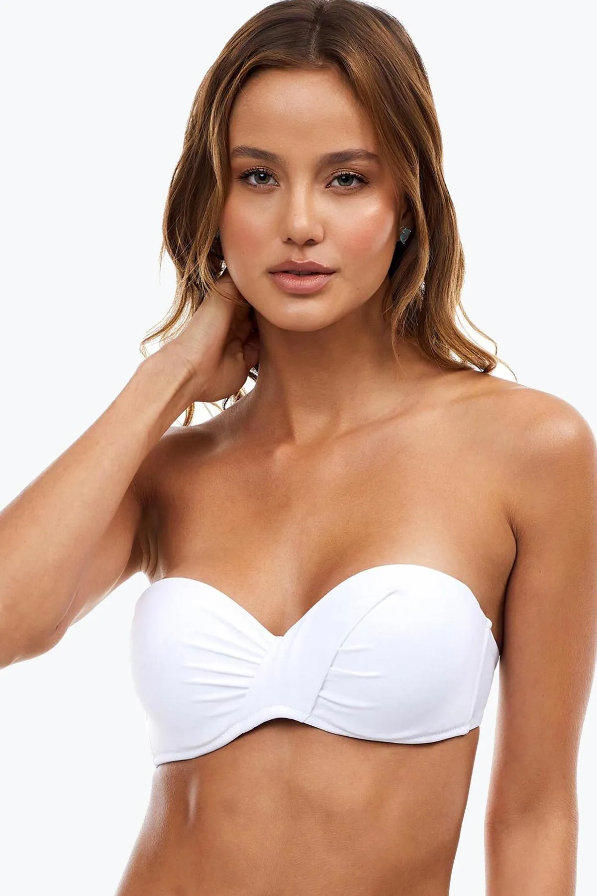 AYYILDIZ  63549 Weißes trägerloses Bikinioberteil