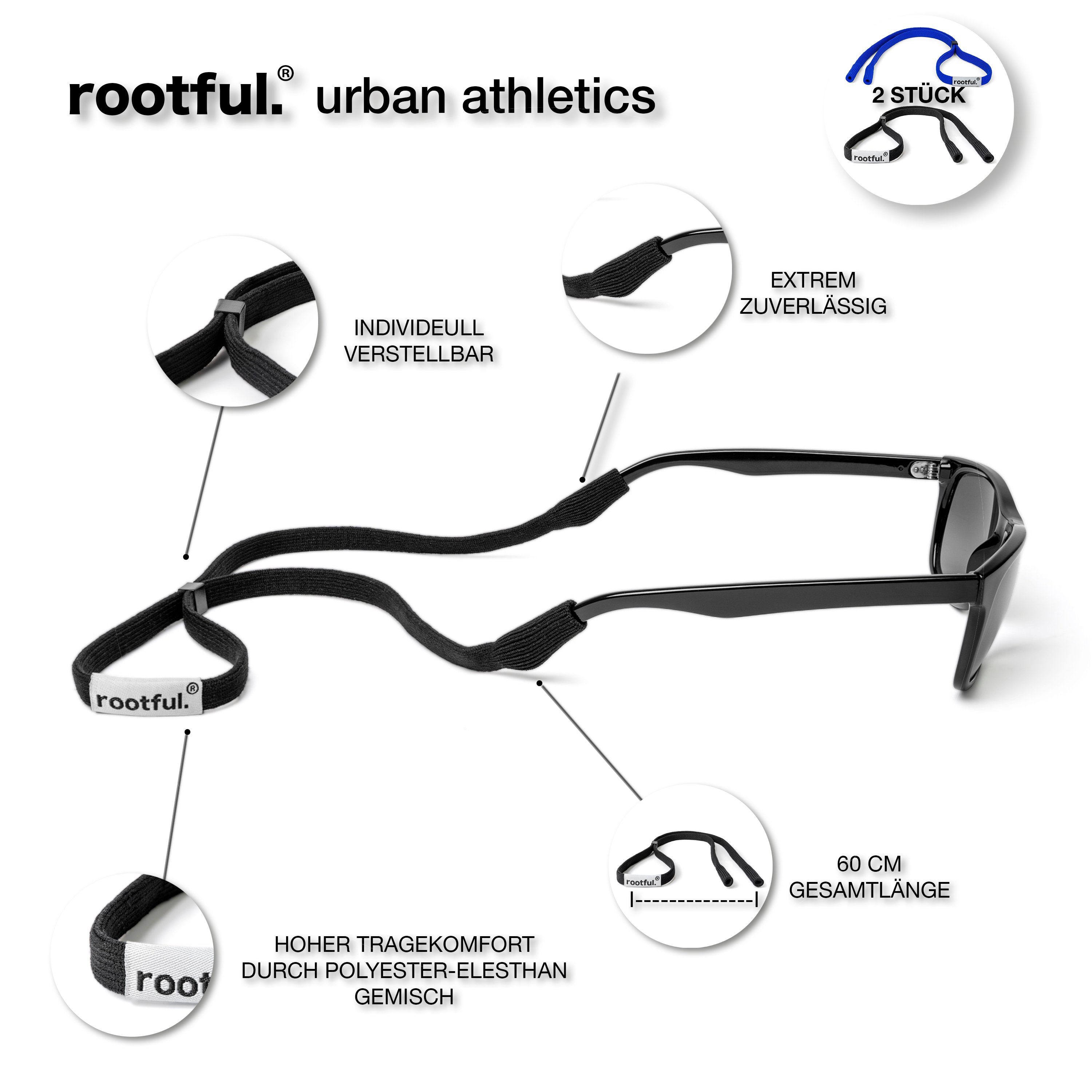rootful. Brillenband rootful.® 2XURBAN Sportbrillenband für Sportbrillen und Sonnenbrillen