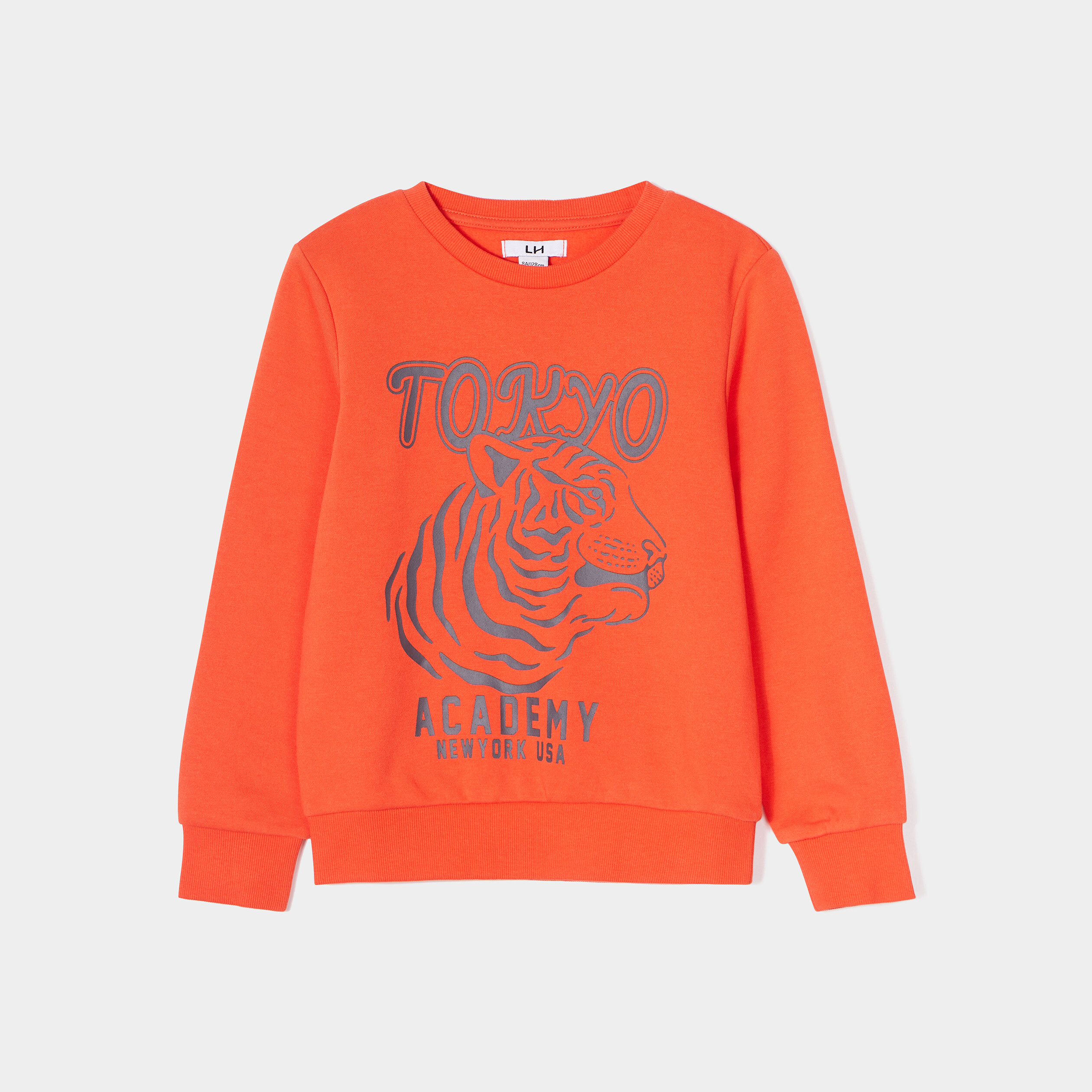 Sweat col rond manches longues orange garçon | La Halle