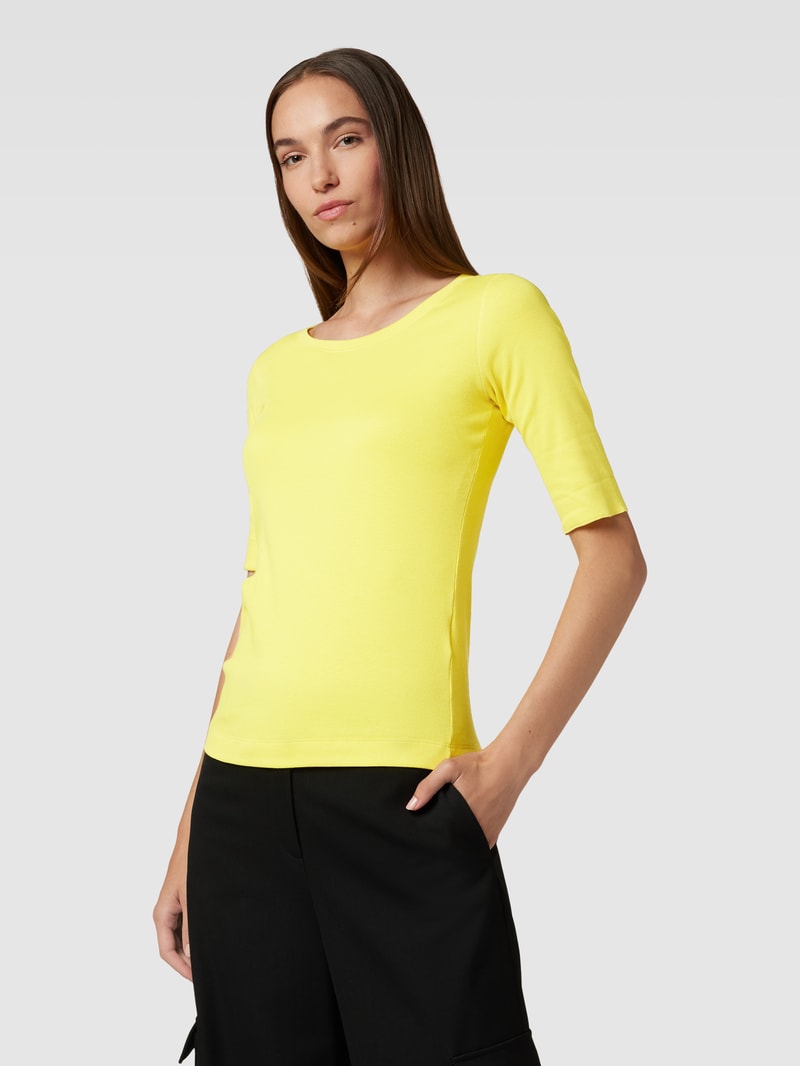 T-Shirt mit Rundhalsausschnitt in gelb