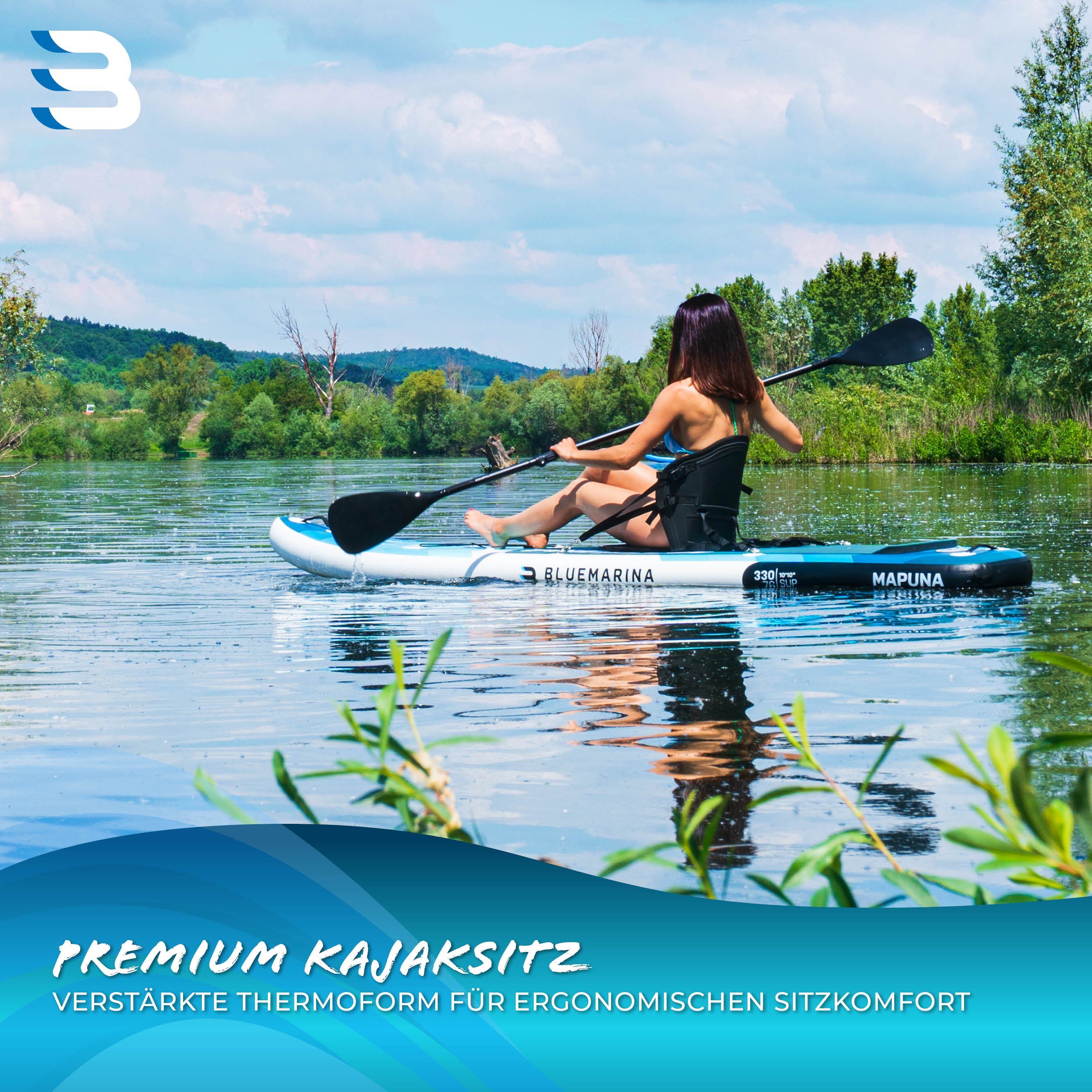 Bluemarina SUP-Board Bluemarina SUP-Sitz, (1 tlg), 2er Set - SUP-Sitz - Stand Up Paddle-Sitz - Kajak Sitzkissen